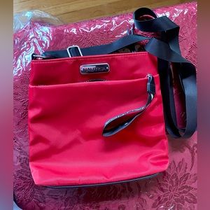 Nautica Red and Black Crossbody Bag Sleek Design Durable Material